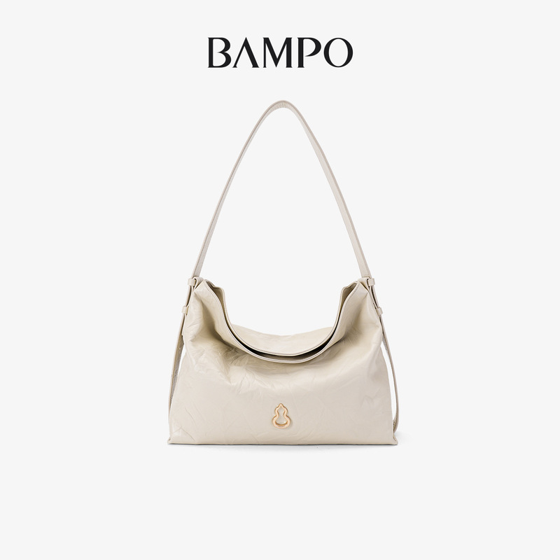 BAMPO ハーフスロープ マイクロバッグ Mサイズ 牛革 トートバッグ 通勤 クロスボディ ホーボーバッグ|undefined