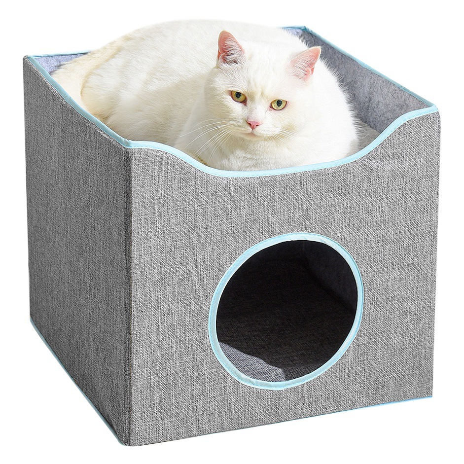 Gato nido invierno cálido plegable completamente cerrado para mascotas nido redondo de múltiples capas cuatro estaciones universal grande desmontable y lavable gato casa