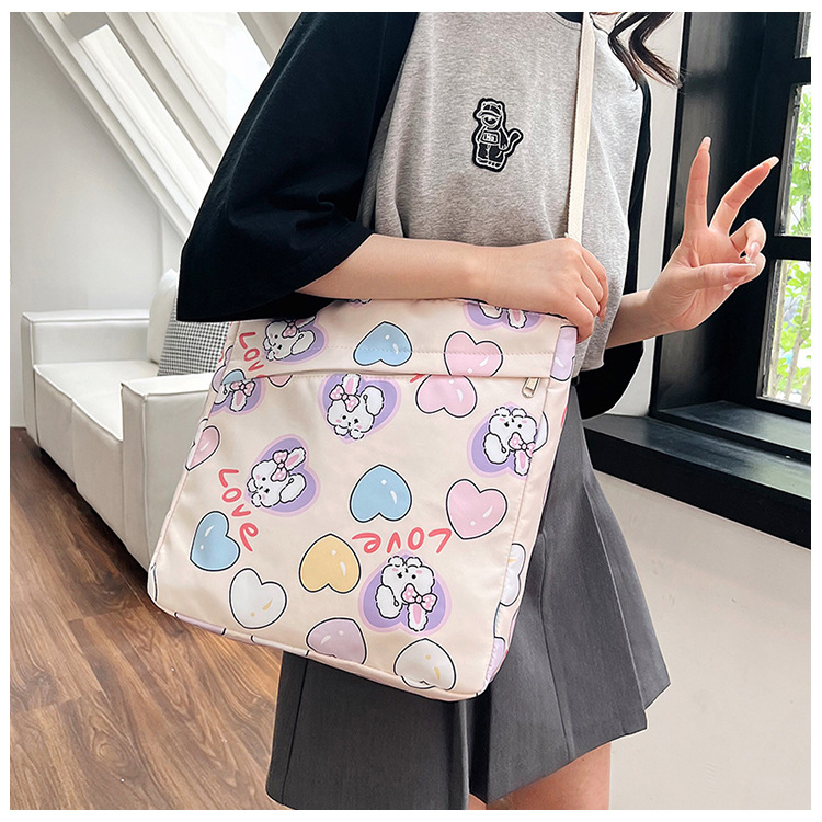Large-capacity single-shoulder crossbody handbag, A4 for primary and secondary school students' after-school tutoring, cute cartoon interest class, super adorable crossbody bag undefined