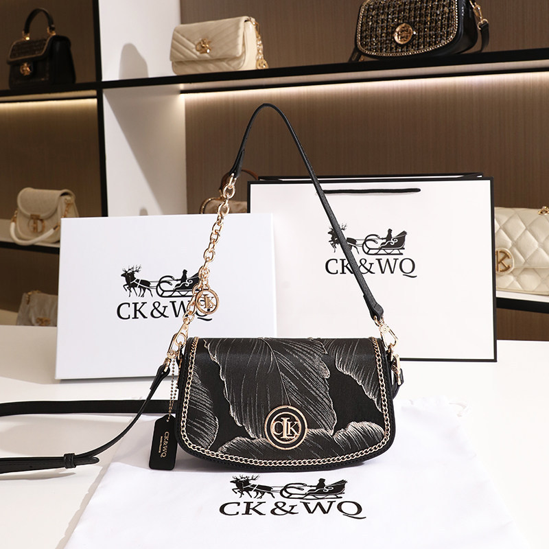 Ck&Wq Women's New Black Fashion Bag with a High-End Design, Elegant Chain Bag, Casual Underarm Crossbody Bag Ck&Wq Women's New Black Fashion Bag with a High-End Design, Elegant Chain Bag, Casual Underarm Crossbody Bag