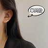 Long ear clips, earrings with tassels with pigtail, no pierced ears, simple and elegant design, European style