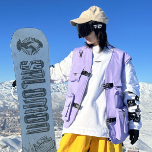 Outdoor Waterproof Windproof Ski Vest Workwear Cotton Vest Shoulder Vest Functional Style Casual Vest Men's and Women's Work Clothes