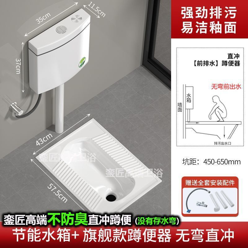 品牌蹲便器水箱卫生间后排蹲坑便池大便器蹲便器大号特大号家用|undefined