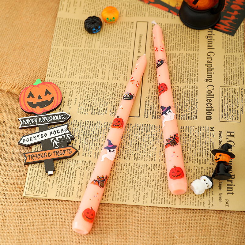 25 センチメートルクロスボーダーハロウィンカボチャゴーストプリントロングロッド無煙キャンドルパーティーパーティーハロウィン装飾小道具|undefined