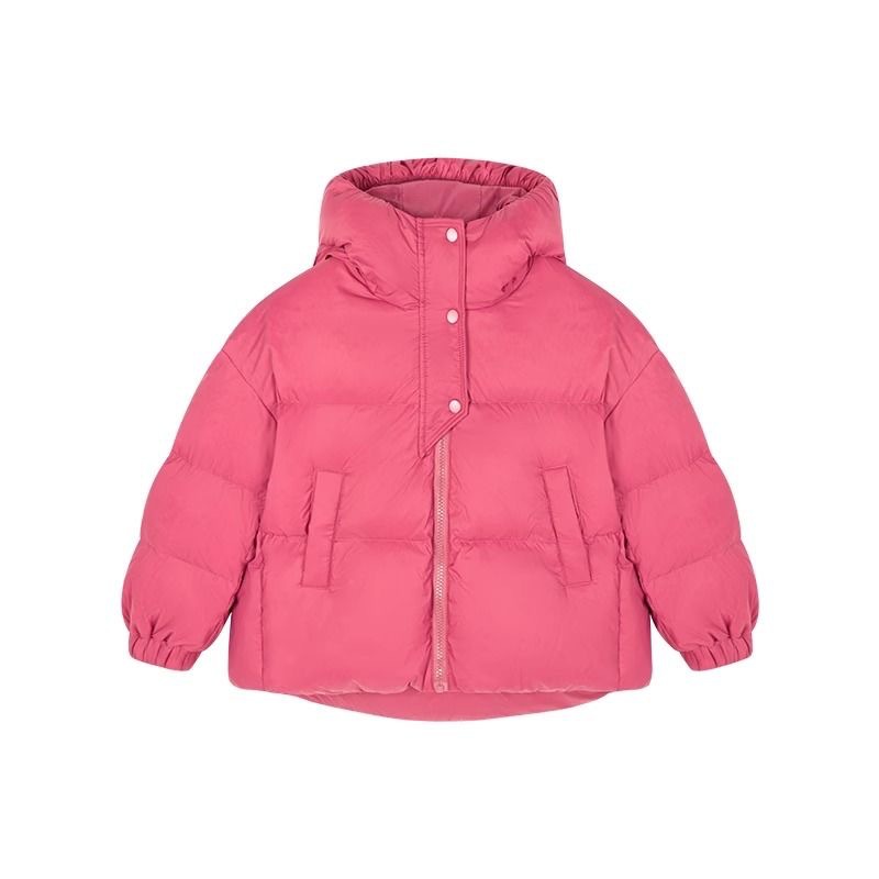 [Nuevo estándar nacional] Children's Star Round Girls 'Baby Estilo corto Estilo occidental Cuello de abrigo con capucha Chaqueta de plumón Chaqueta de algodón