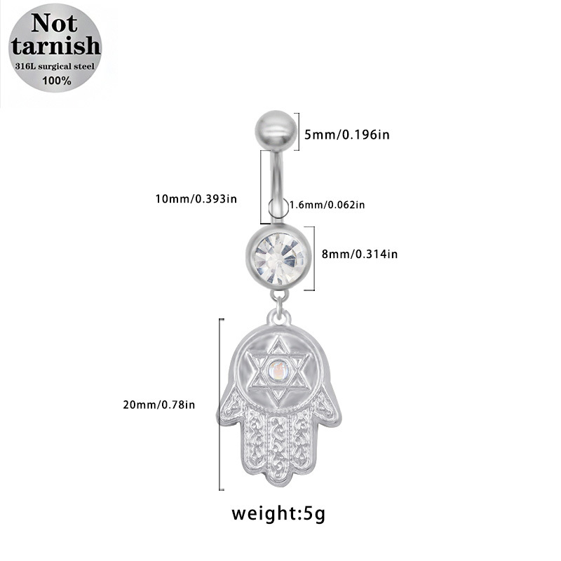 Piercing ombelico in acciaio inossidabile cuore e farfalla_voghion.com