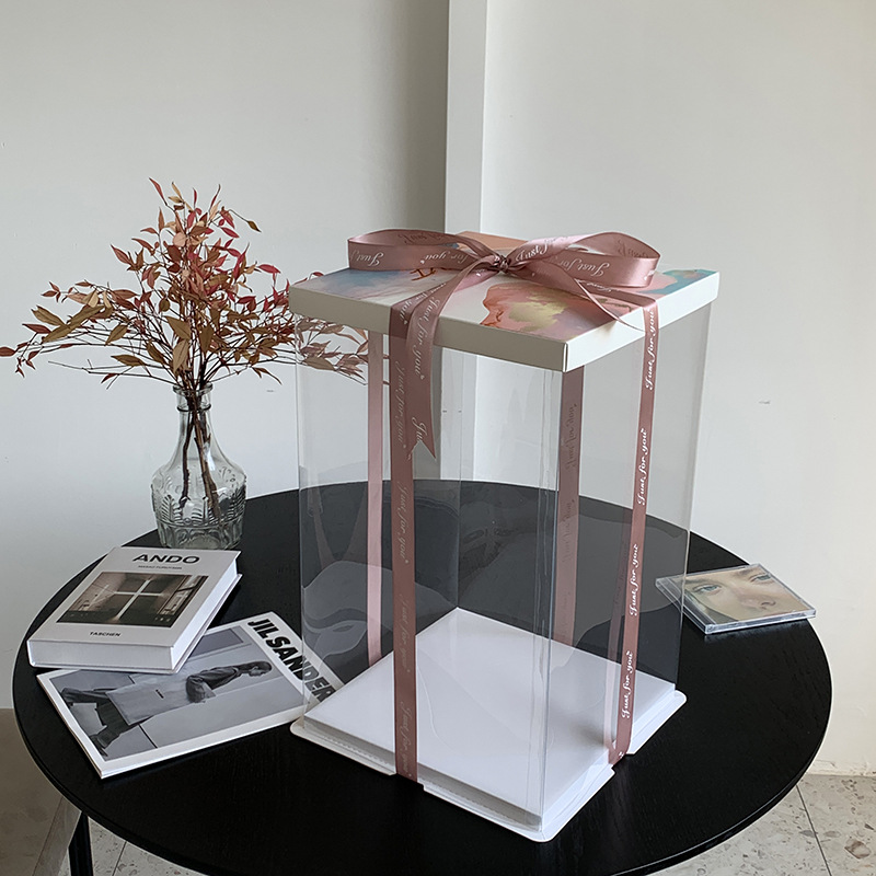 三合一透明气球盒6寸8寸10寸特高网红方形21烘焙礼品盒家用包装盒