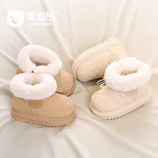 Baby Cotton Shoes Women's Winter fleece-lined Thickened Children's Ankle Boots Non-slip Soft Bottom Baby Winter Shoes Warm Women's Snow Boots