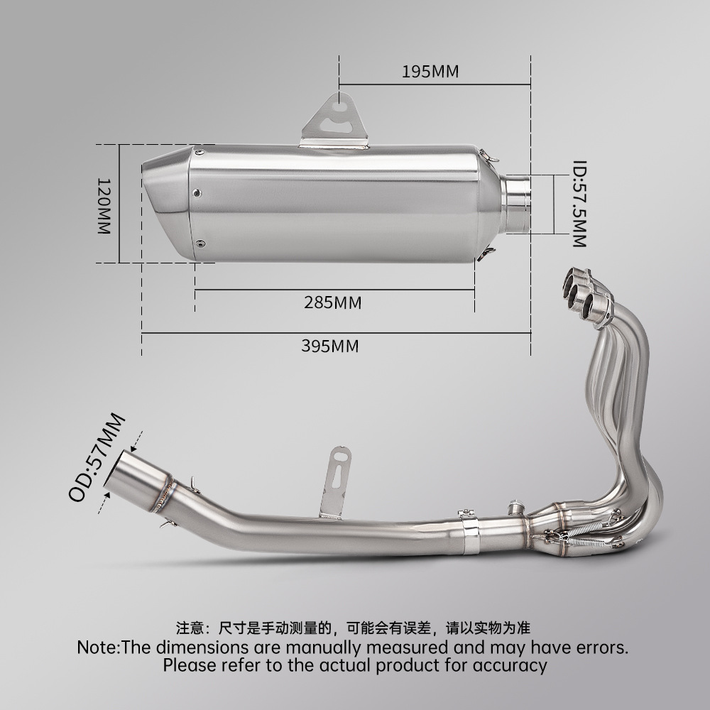 Motorcycle Exhaust Pipe Zhang Xue 500Rr Original Caliber Front and Rear Muffler Set Non-Destructive Installation