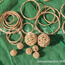 米色本色咖啡色天然藤球五角星爱心,田园风复古欧美时尚装饰品