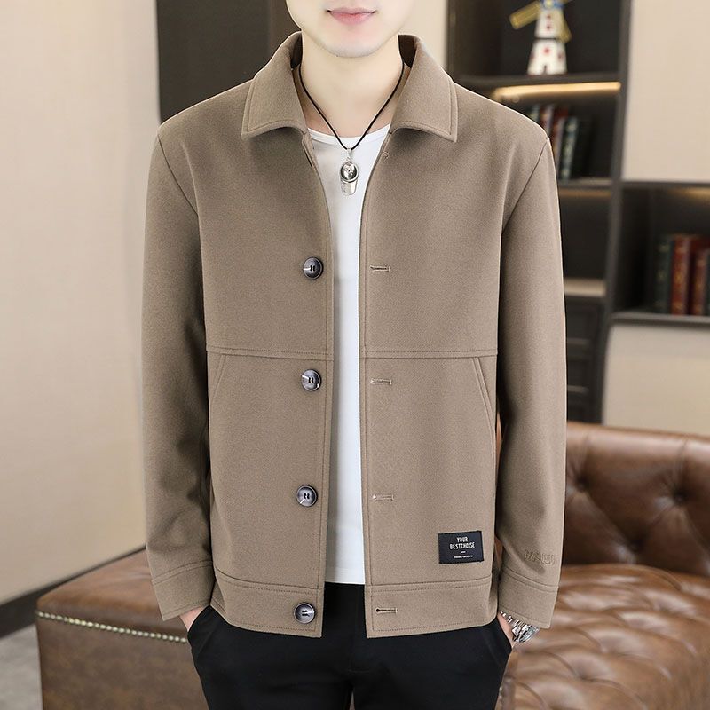 Men's Spring and Autumn Simple Color Lapel Jacket, Slim Fit Trendy Business Casual Coat, Men's Top Jacket Men's Spring and Autumn Simple Color Lapel Jacket, Slim Fit Trendy Business Casual Coat, Men's Top Jacket