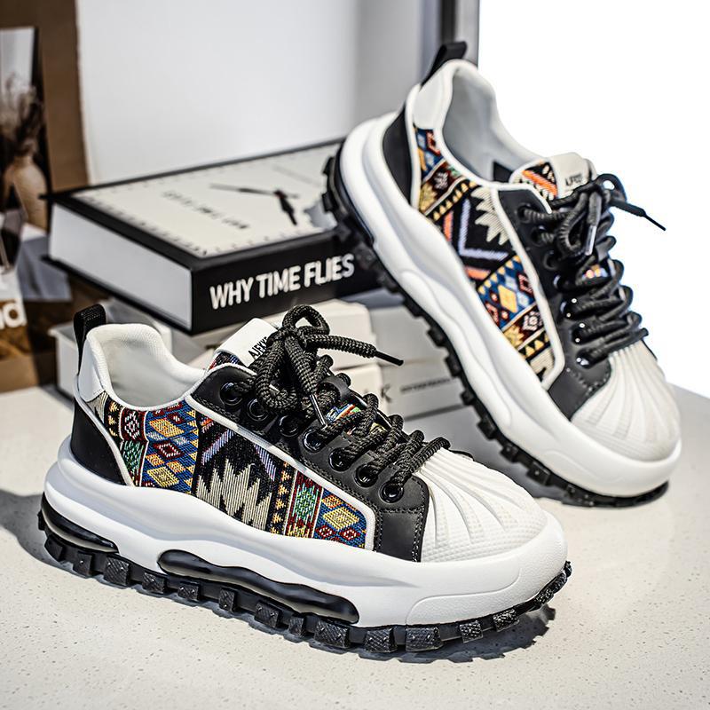 Primavera y verano nuevos zapatos para hombres zapatos casuales de suela gruesa para hombres tendencia de los hombres zapatos de papá de moda de personalidad transpirable y resistente al desgaste