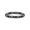 Cylindrical + round bead black gallstone bracelet