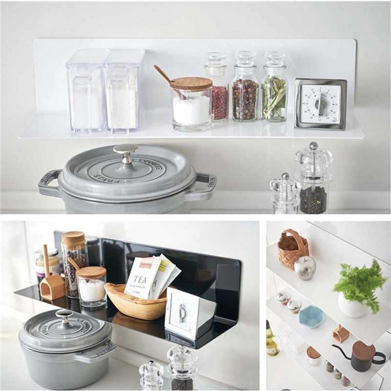 Wholesale Large Multi-functional Refrigerator Magnetic Adsorption Shelf Side Wall Hanging Shelf No Hole Iron Door Magnet Storage 