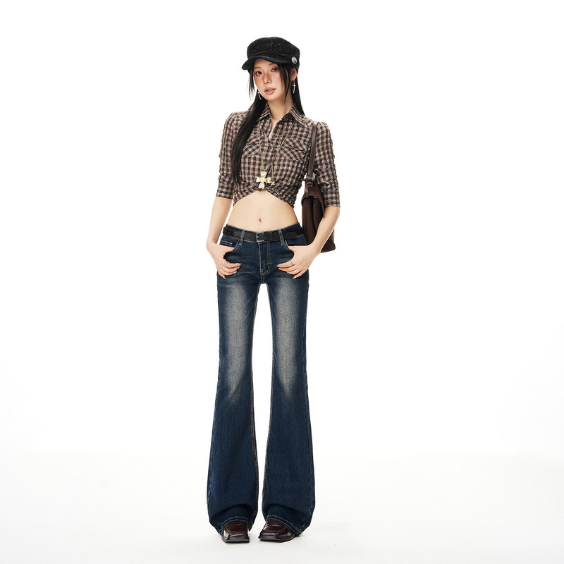 Childish Orange # Trendy and Stylish Hot Girl Elastic Flared Jeans for Women, Slim Fit, Hip-Covering, Butt-Lifting, Versatile Bell-Bottom Pants. Childish Orange # Trendy and Stylish Hot Girl Elastic Flared Jeans for Women, Slim Fit, Hip-Covering, Butt-Lifting, Versatile Bell-Bottom Pants.