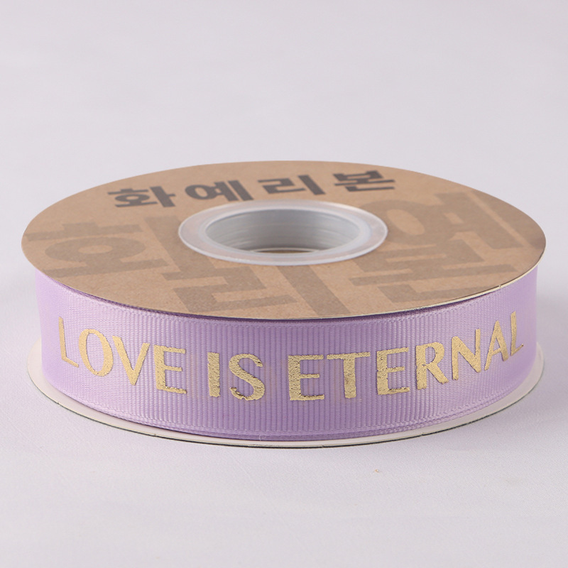 Stock 1CM estampado letras inglesas roscado cinta flores pastel de regalo decoración hecha a mano DIY cinta de alta densidad