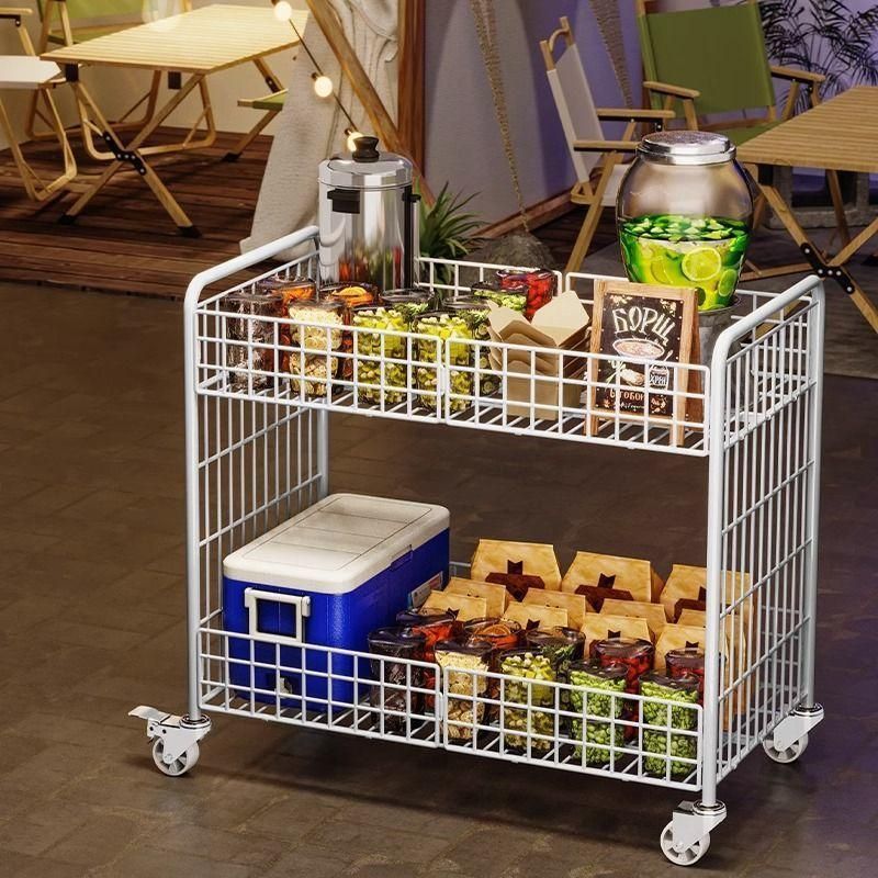 Market Stall Cart Promotion Cart Street Vendor Foldable Rack Flower Cart Night Market Stall Table Shelving Express Wholesale