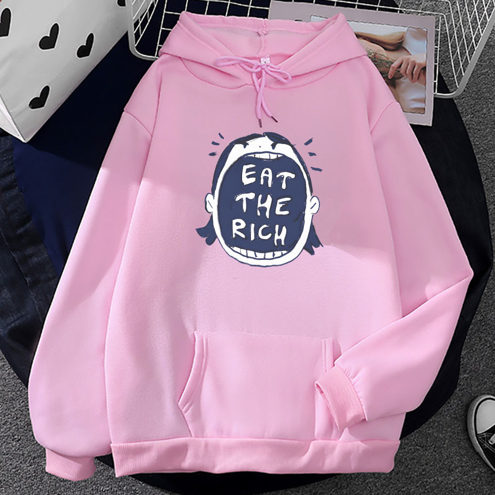 Eat The Rich Funny Graphic Hoodies Sudaderas Hombre Long