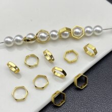 保色水晶DIY饰品配件铜镀六边形铜圈保色套珠圈隔珠环DIY串珠配件