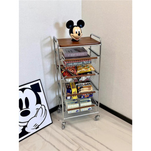 Mickey Stroller Storage Rack Removable Living Room Snack Sundry Storage Basket Kitchen Vegetable Multi-Functional Storage Rack
