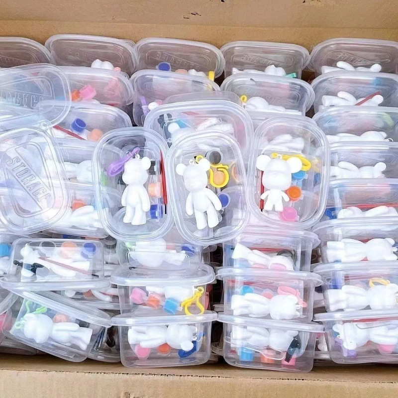 インターネット有名人流体クマ塗装キーホルダー暴力クマクリエイティブ DIY ホワイトブランク箱入り落書きペンダント屋台卸売|undefined