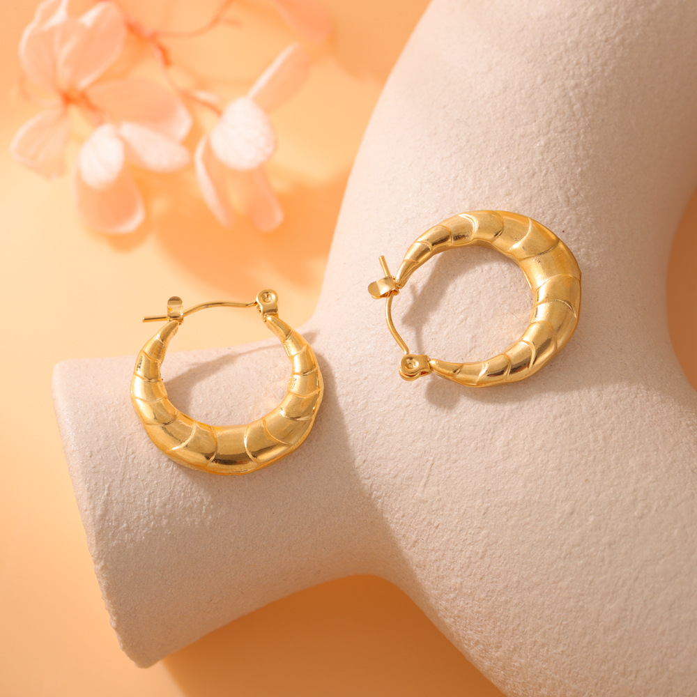 Pendientes de acero inoxidable estilo europeo, minimalista y ligero