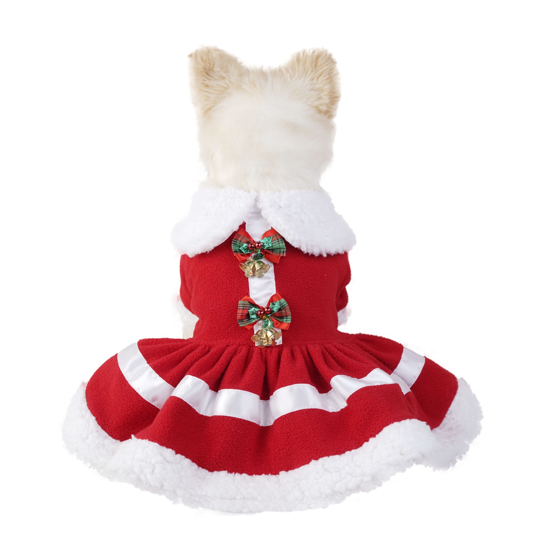 Para mascotas ropa de Navidad perro pequeño perro Navidad copo de nieve Santa Claus felpa engrosada rojo vacaciones nuevo producto