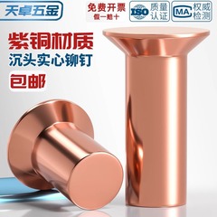 国家標準銅ノック皿リベット GB869 ソリッドフラットヘッドフラットコーンヘッド銅リベット M2M3M4M5M6M8
