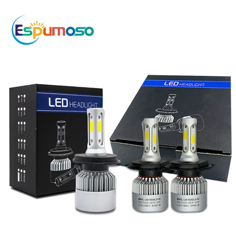 Эксклюзивные трансграничные светодиодные фары S2 для автомобилей, светодиодные автомобильные фары, суперяркие H4, ближний и дальний свет, интегрированные автомобильные фары 9005