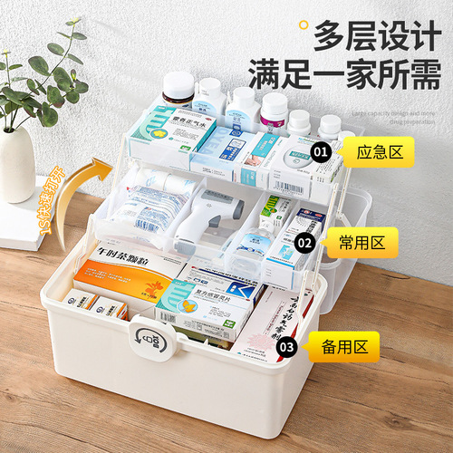 Younai family multi-layer storage box large-capacity medicine storage box household box first aid medicine medical box medicine box
