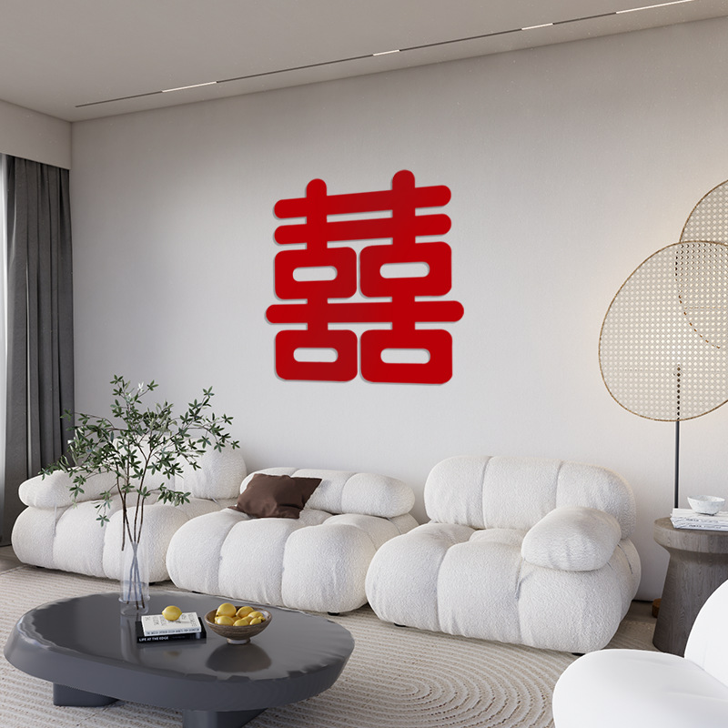 Tejido no tejido festivo conjunto de bodas decoración de la sala de estar dormitorio puerta de fondo de boda pegatinas de bodas