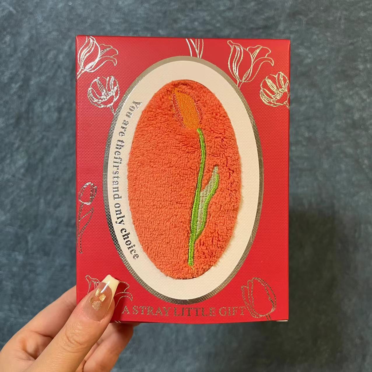 34*74 오렌지 튤립 타월 + 오렌지 선물 상자