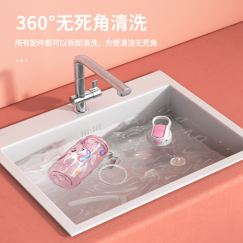 JEKOプラスチックカップスポーツカップ携帯型子供カップ夏の宇宙カップクリエイティブボトル透明ストロー|undefined
