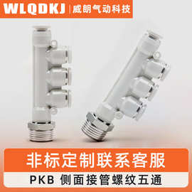 五通PKB快插接头气管快速接头PKB4-01/6-02/8-03/10-03侧螺纹接头