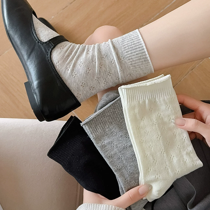Летние тонкие дышащие гольфы до колена, средней длины