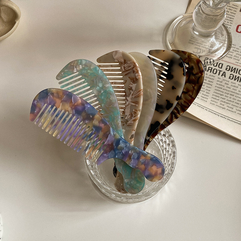 Refined and beautiful~portable~small comb that can be carried in your bag Korean ink tortoise shell color acetate board hair comb