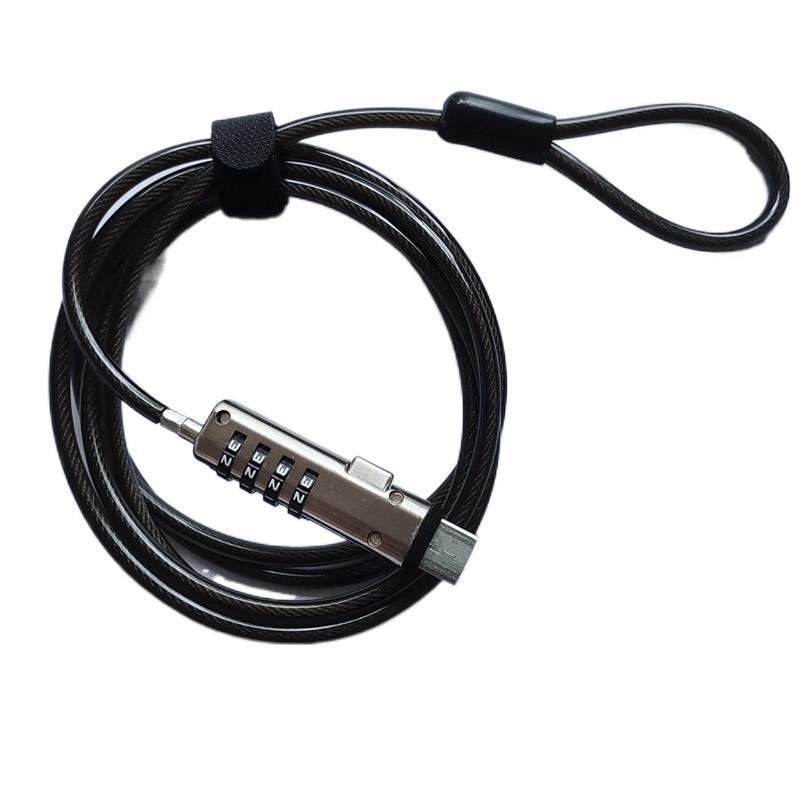 Cerradura de computadora portátil abierta Cerradura antirrobo de contraseña USB Cerradura universal de metal de 4 dígitos 2 m en negrita 5,0 de acero