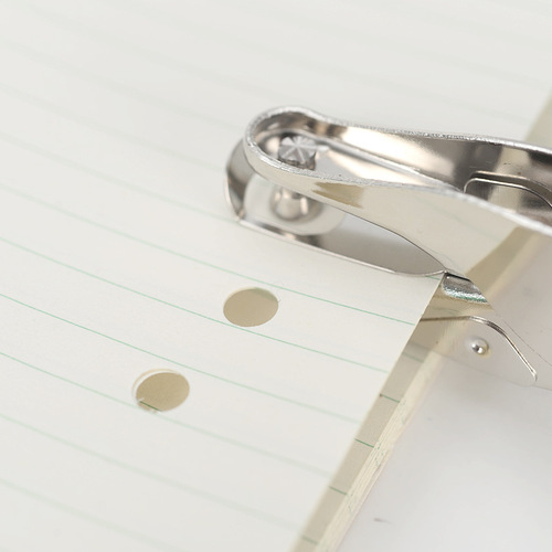 Silver metal punching pliers manual single hole ticket checker paper plastic hole punch loose-leaf 6mm aperture punching machine