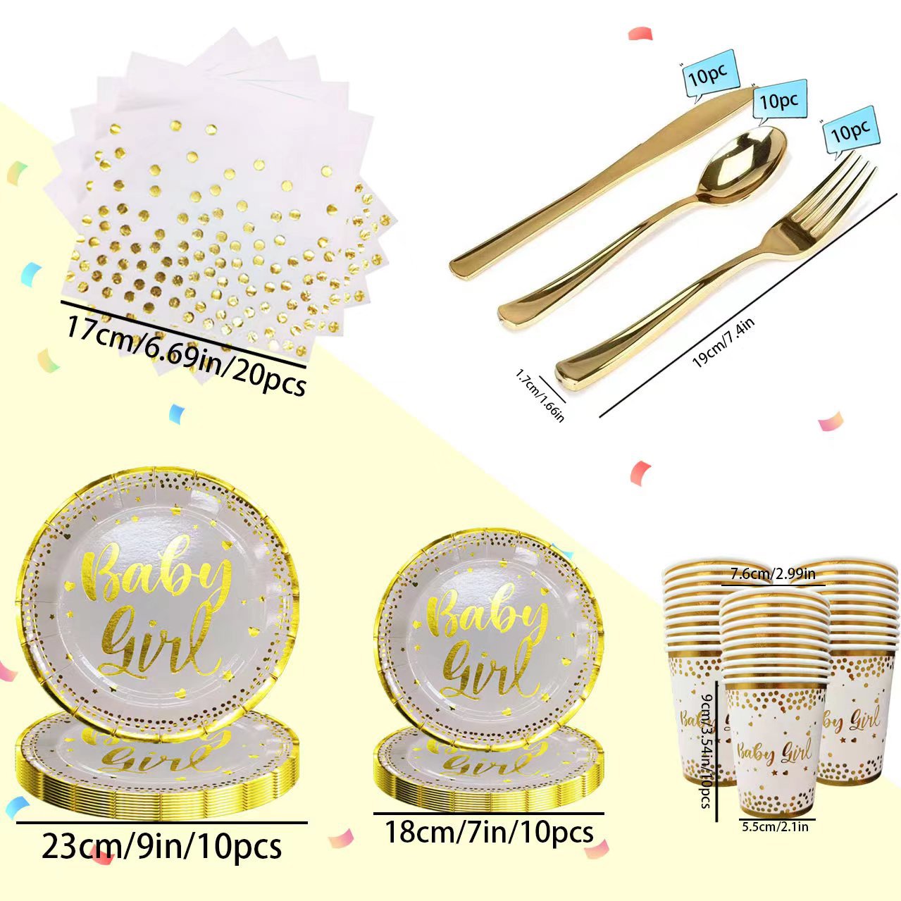 Fuente de la fábrica fiesta de cumpleaños taza de papel de oro desechable 300g Tarjeta de papel pastel Placa de papel plato de fruta plato de papel