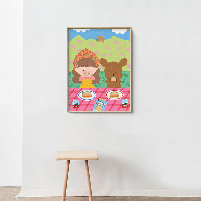 Dopamine Healing Illustration Cute Bedroom Poster Children's Room Sticker Cream Style Decorative Painting Self-Adhesive Dopamine Healing Illustration Cute Bedroom Poster Children's Room Sticker Cream Style Decorative Painting Self-Adhesive