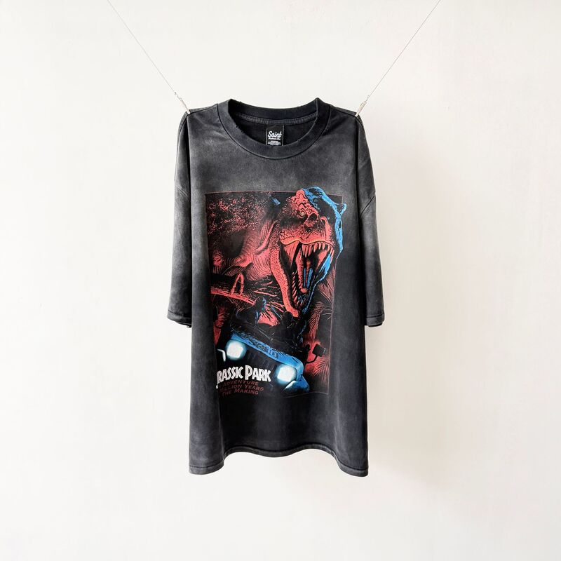 2026 Spring and Summer New S.M Jurassic Park Limited Round Neck Pullover Short Sleeve Men's and Women's Same Style One Piece Wholesale