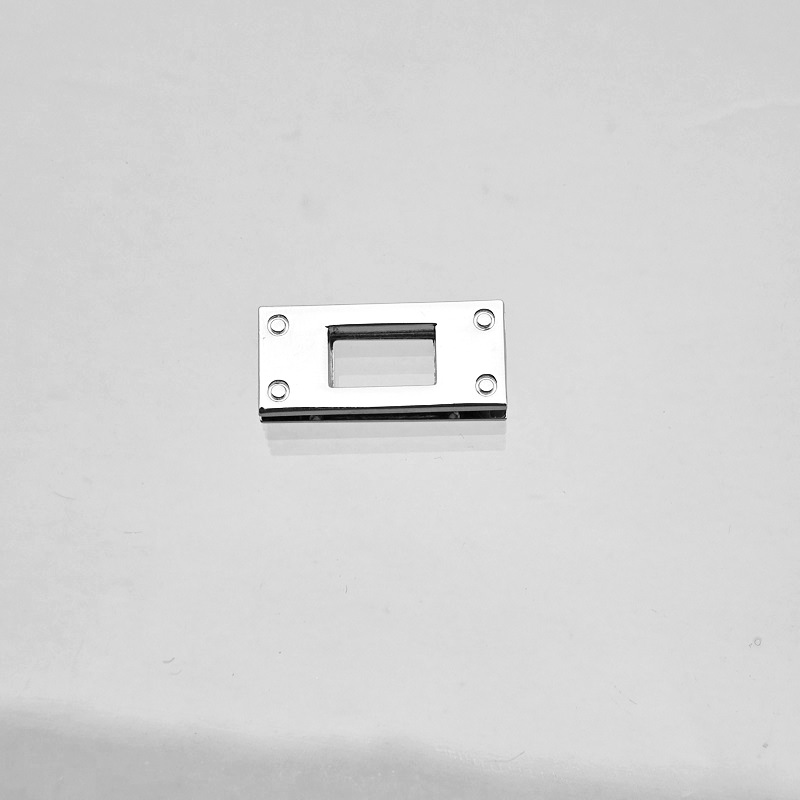 Accesorios metálicos rectangulares de placa de bloqueo doble D gancho de tornillo de bloqueo arco pequeño platino Kelly bolso de mujer tornillo de clavo