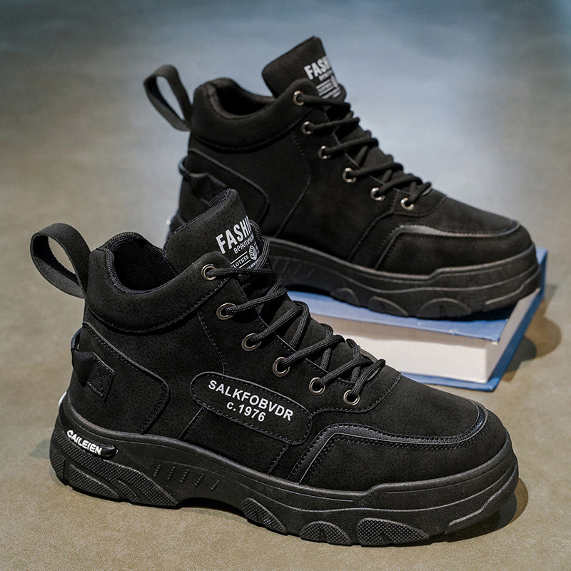 Botas Martin de alto nivel para hombres, nuevos zapatos de trabajo al aire libre de otoño para hombres, botas casuales antideslizantes, zapatos de protección laboral para hombres