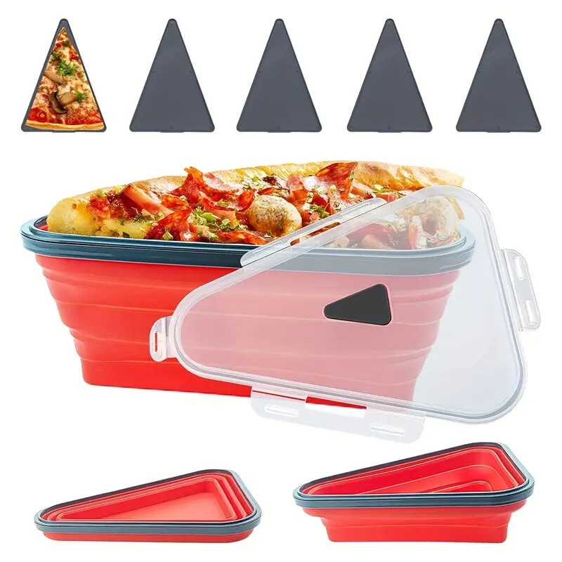 Cross-border Amazon hot silicone pizza box foldable pizza sandwich box portable pizza crisper Cross-border Amazon hot silicone pizza box foldable pizza sandwich box portable pizza crisper