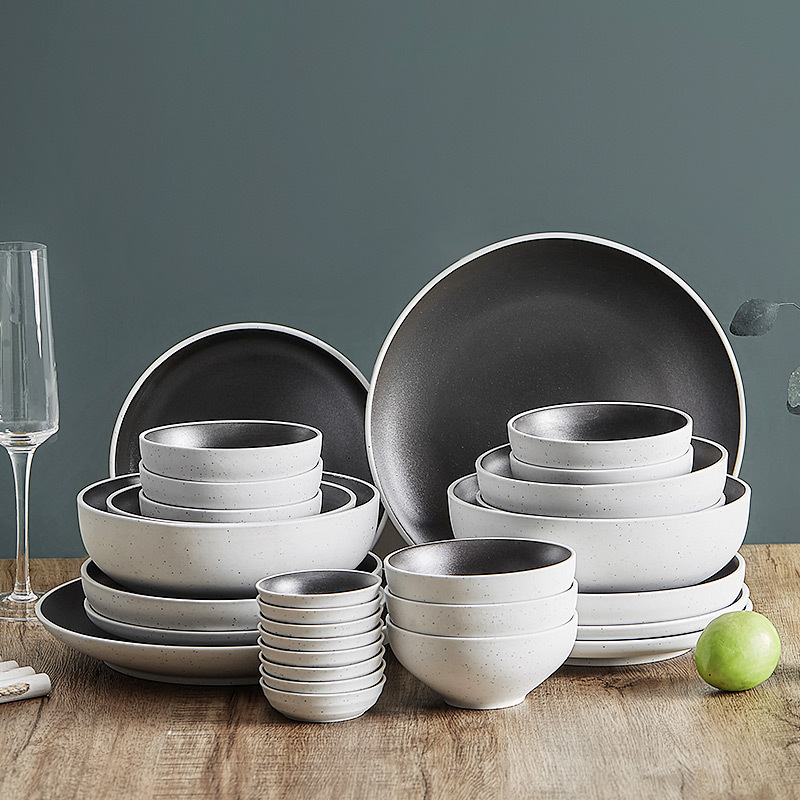 Bowl for Home Use, Single Rice Bowl, Plate and Dish Set, Simple, Creative, Personalized Ceramic Tableware Set, White Porcelain