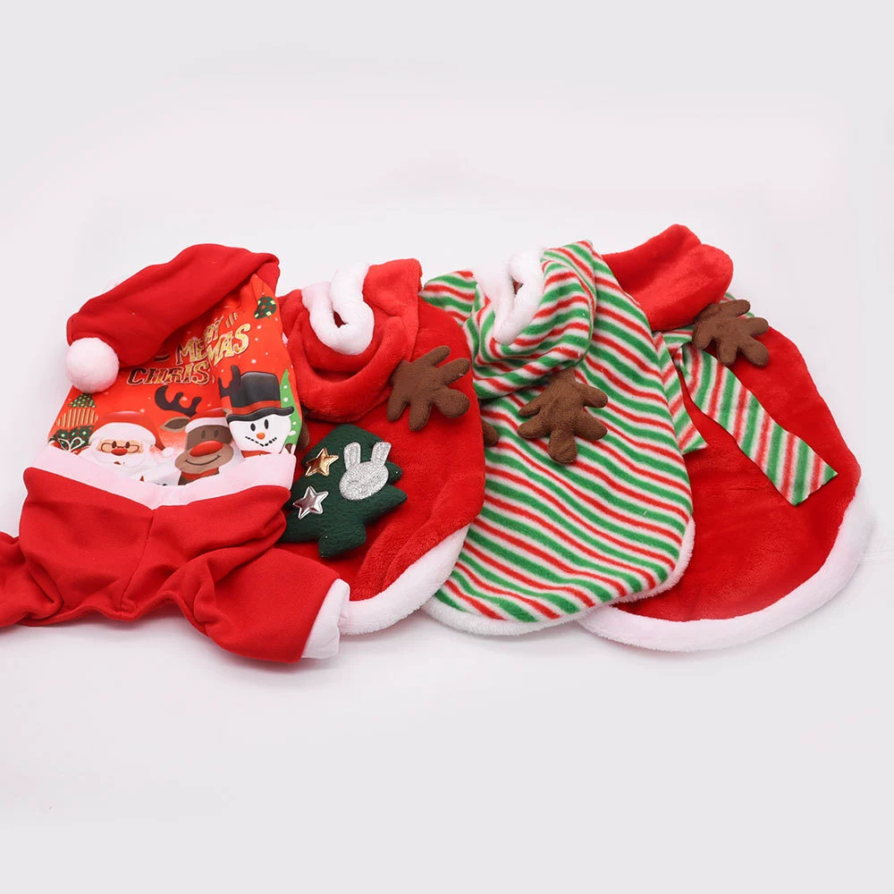 Собака украшения домашних животных рождественская одежда кошка рот рождественская шляпа праздник платье кошка нагрудник оптом