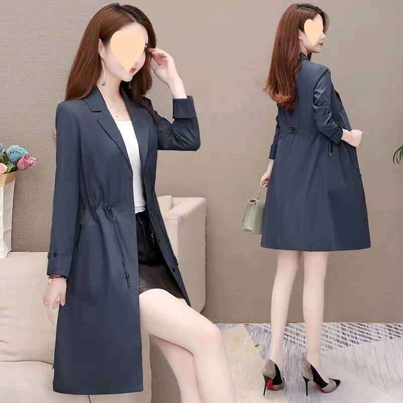 Spring long trench coat, jacket, 2024 years, mid-length, for teenagers, western style, bright catchy style