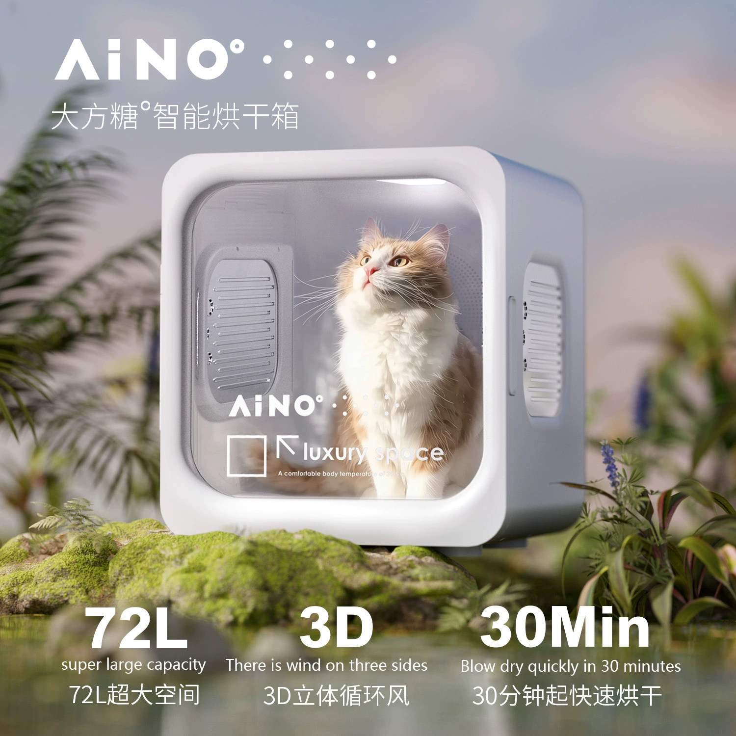 Коробка для сушки домашних животных, автоматическая сушилка для кошек, домашняя сушилка для купания и выдувания волос, сушилка для собак, интеллектуальная сушилка для волос, 30 минут