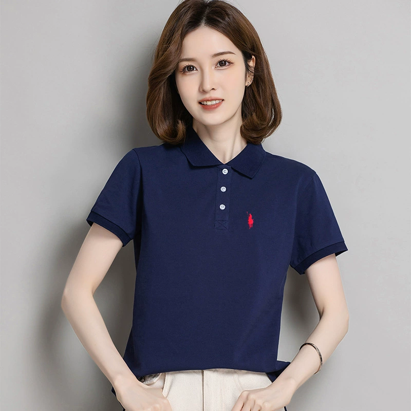 Поло рубашка хлопок, вышитый пони, короткий рукав, рабочая повседневная, размеры S–4XL