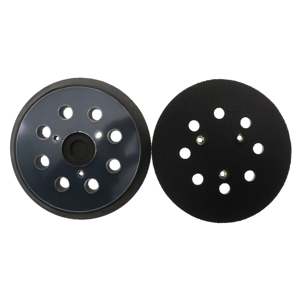 Rueda de pulido de 5 pulgadas, 8 orificios, 3 ojos, disco de pulido eléctrico negro azul, papel de lija flocado, disco autoadhesivo, disco de pulido de automóvil